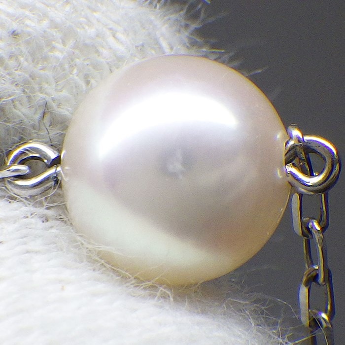 ミキモト MIKIMOTO ブレスレット ステーション 8ポイント パール 6.5mm珠 K18WG 【中古】