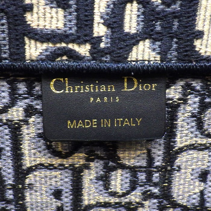 ディオール Dior トートバッグ ハンドバッグ ブックトート ミディアム M1296ZRIW_M828 エクリュホワイト ブルー ディオール オブリーク エンブロイダリー 【中古】