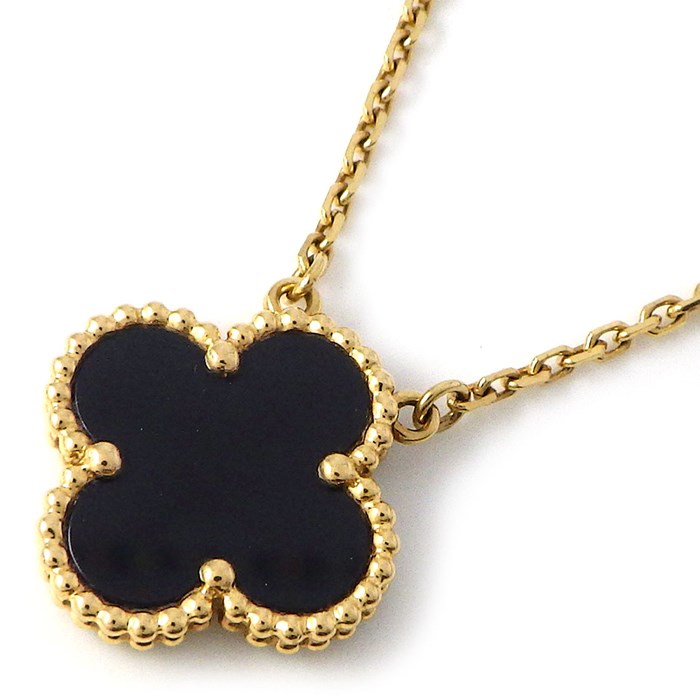 ヴァンクリーフ＆アーペル Van Cleef & Arpels ネックレス ヴィンテージ アルハンブラ VCARA45800 オニキス K18YG 【箱・保付き】 【中古】