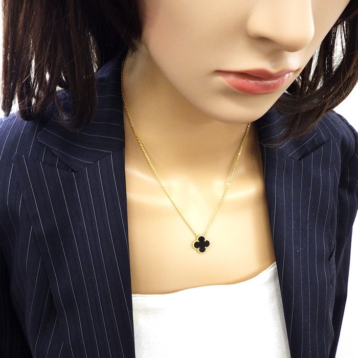 ヴァンクリーフ＆アーペル Van Cleef & Arpels ネックレス ヴィンテージ アルハンブラ VCARA45800 オニキス K18YG 【箱・保付き】 【中古】
