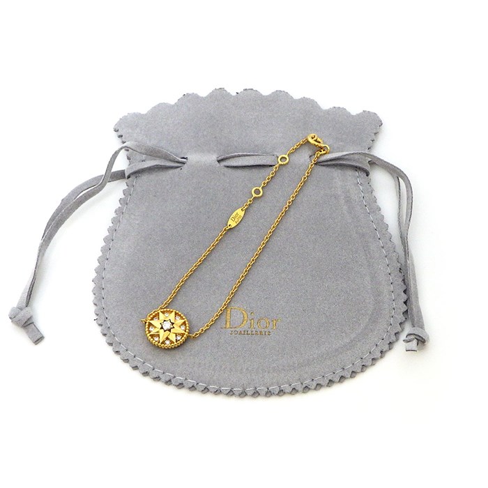 クリスチャンディオール Christian Dior ブレスレット ローズデヴァン ラウンド サークル スター ダイヤモンド K18YG 【中古】