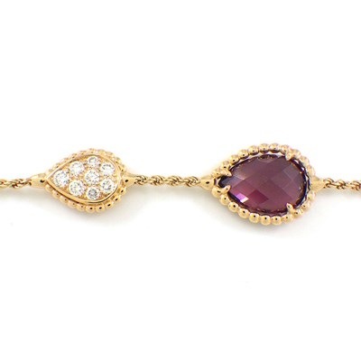 ブシュロン BOUCHERON ブレスレット セルパンボエム 5モチーフ JBT00783 3ポイント ロードライトガーネット 6.90ct 32ポイント ダイヤモンド 0.63ct K18PG 【中古】