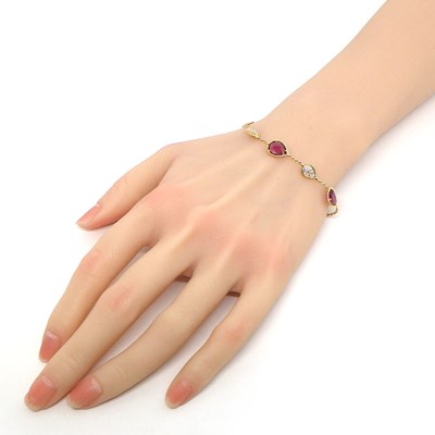 ブシュロン BOUCHERON ブレスレット セルパンボエム 5モチーフ JBT00783 3ポイント ロードライトガーネット 6.90ct 32ポイント ダイヤモンド 0.63ct K18PG 【中古】