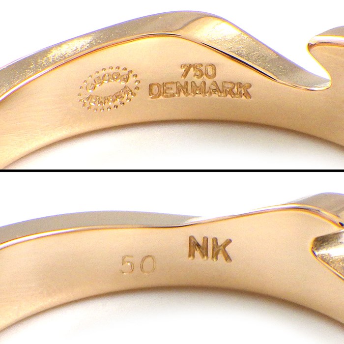 ジョージジェンセン Georg Jensen リング フュージョン 3バンド 3連 ウェーブ スリーカラー K18PG K18WG K18YG 11号 / #50 【中古】