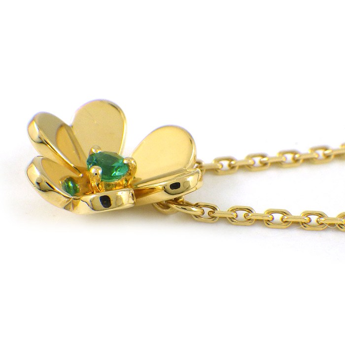 ヴァンクリーフ＆アーペル Van Cleef & Arpels ネックレス フリヴォル ミニ VCARP7SB00 1ポイント エメラルド 0.04ct K18YG 【箱・保付き】 【中古】