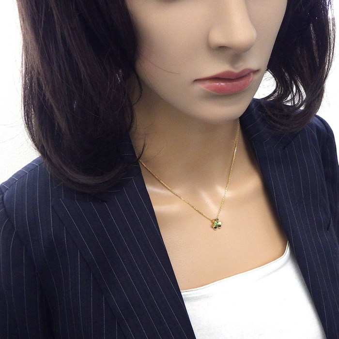 ヴァンクリーフ＆アーペル Van Cleef & Arpels ネックレス フリヴォル ミニ VCARP7SB00 1ポイント エメラルド 0.04ct K18YG 【箱・保付き】 【中古】