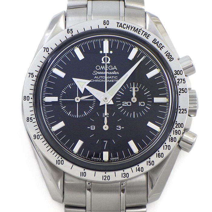 オメガ OMEGA 腕時計 スピードマスター ブロードアロー 3551.50.00 クロノメーター クロノグラフ デイト タキメーター スモールセコンド 夜光インデックス 夜光針 ブラック文字盤 SS 自動巻き 【中古】