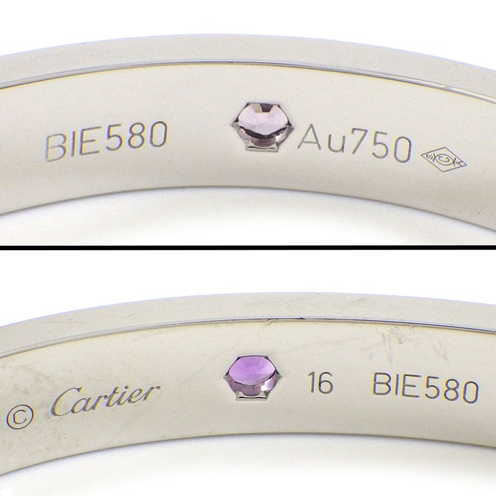 カルティエ Cartier バングル ラブ B6036317 マルチカラーストーン 新型 アクアマリン ブルーサファイア ピンクサファイア アメジスト ラベンダースピネル K18WG / #16 【中古】