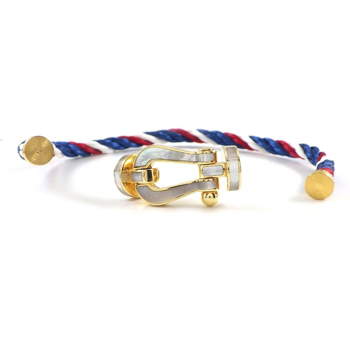 フレッド FRED ブレスレット フォース10 ラージモデル LM 0B0092-6B1042 ホワイト シェル K18YG 【中古】