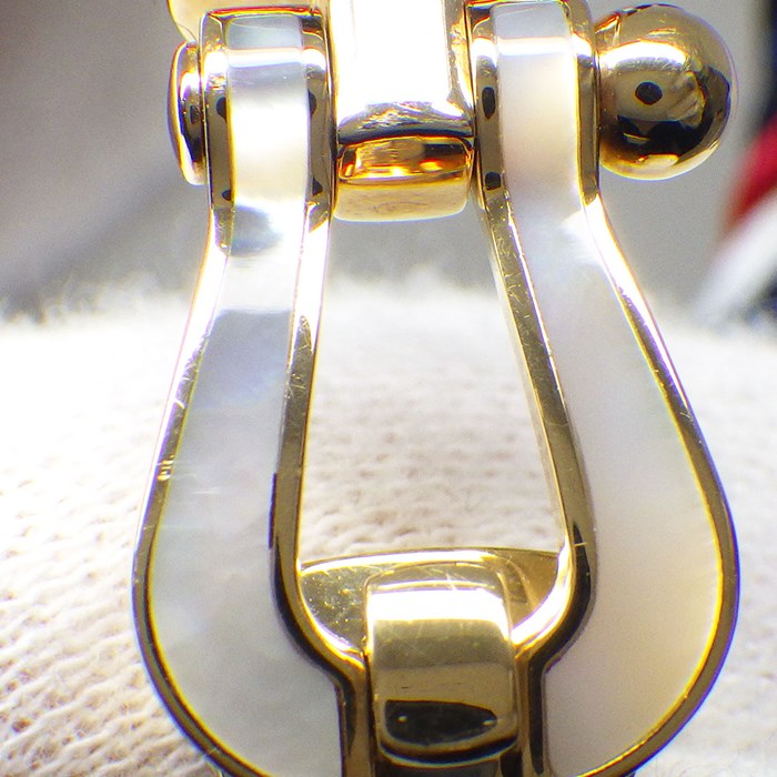 フレッド FRED ブレスレット フォース10 ラージモデル LM 0B0092-6B1042 ホワイト シェル K18YG 【中古】