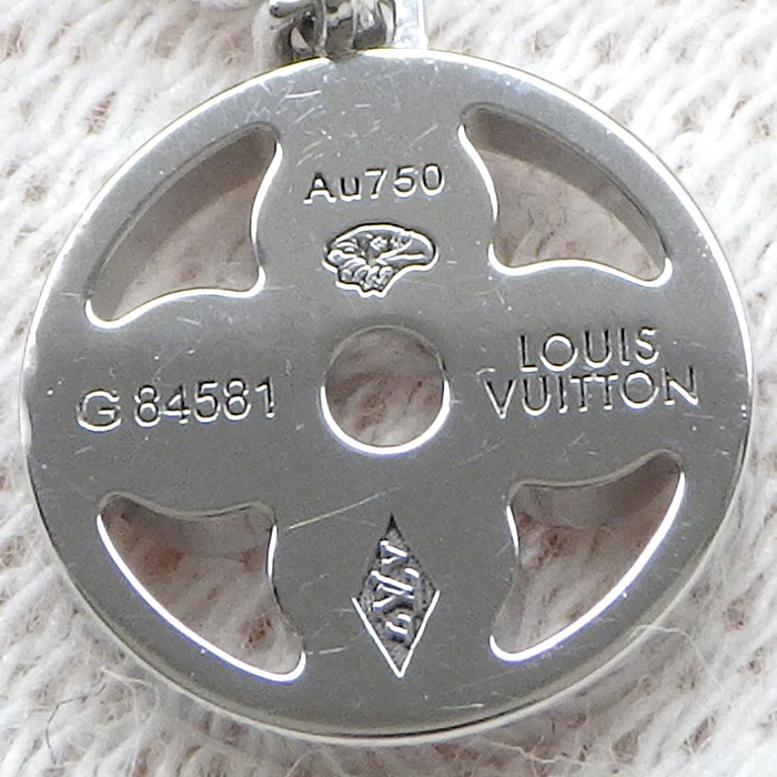 ルイ・ヴィトン LOUIS VUITTON ピアス モノグラム イディール Q96167 フラワーモチーフ 1ポイント ダイヤモンド 0.04ct K18WG ※片方のみ 【中古】