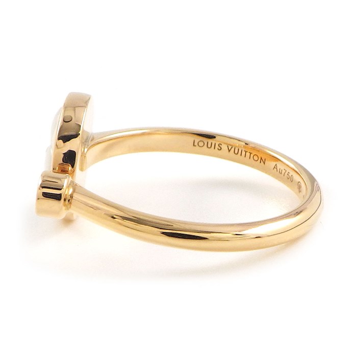 ルイ・ヴィトン LOUIS VUITTON リング バーグ サン ブロッサム ミニ Q9L68G ホワイト シェル 1ポイント ダイヤモンド 0.04ct K18PG 13号 / #53 【中古】