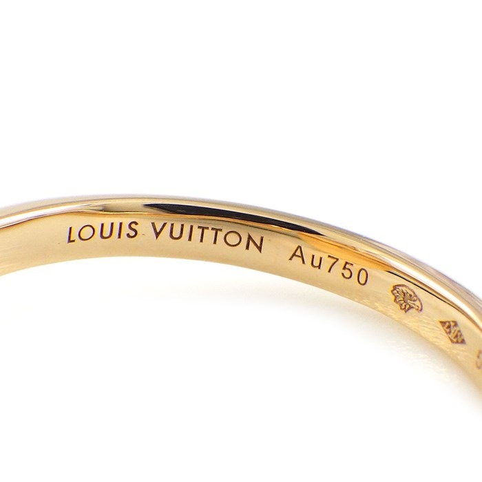ルイ・ヴィトン LOUIS VUITTON リング バーグ サン ブロッサム ミニ Q9L68G ホワイト シェル 1ポイント ダイヤモンド 0.04ct K18PG 13号 / #53 【中古】