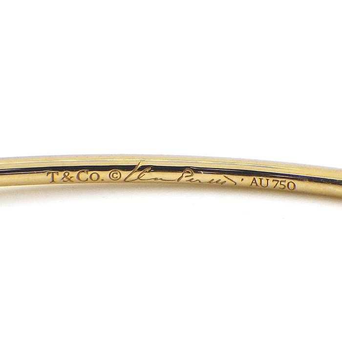 ティファニー Tiffany & Co. バングル フープ シングルロウ ミディアム 60152217 2ポイント ダイヤモンド 0.10ct K18YG 【中古】