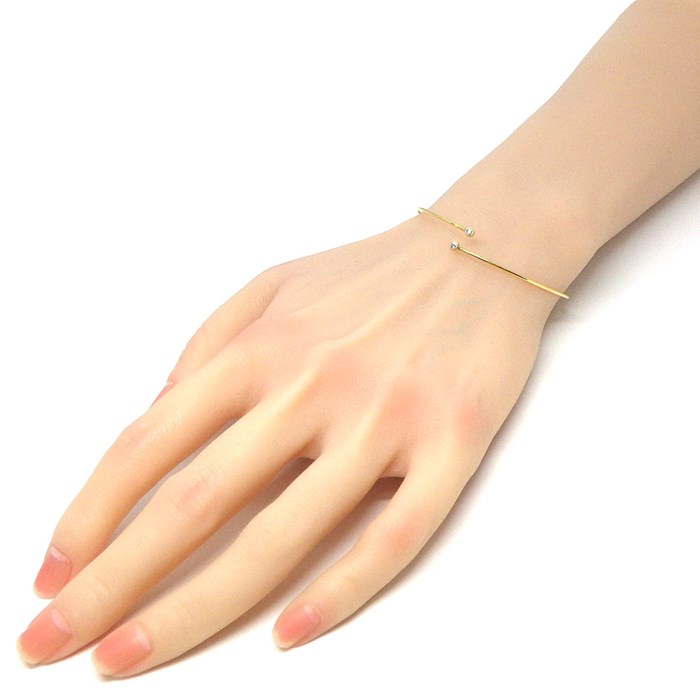 ティファニー Tiffany & Co. バングル フープ シングルロウ ミディアム 60152217 2ポイント ダイヤモンド 0.10ct K18YG 【中古】