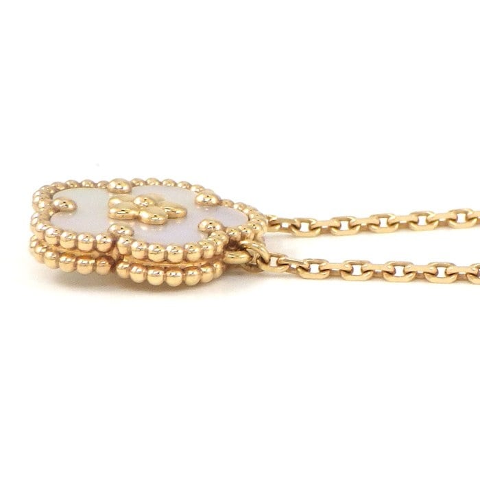 ヴァンクリーフ＆アーペル Van Cleef & Arpels ネックレス ラッキースプリング プラムブロッサム VCARP9X100 ホワイト シェル K18PG 【中古】
