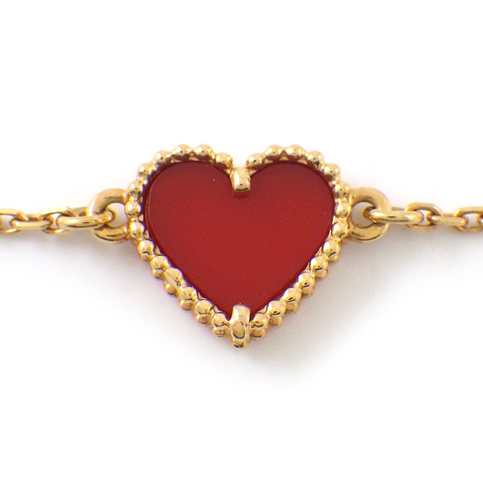 ヴァンクリーフ&アーペル Van Cleef & Arpels ブレスレット スウィートアルハンブラ ハート VCARN59L00 カーネリアン K18PG 【中古】