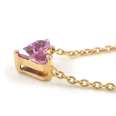 スタージュエリー STAR JEWELRY ネックレス ミステリアス ハート ピンク サファイア 計0.25ct K18PG 【中古】