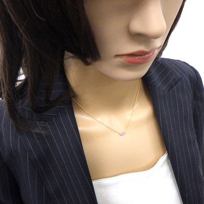 スタージュエリー STAR JEWELRY ネックレス ミステリアス ハート ピンク サファイア 計0.25ct K18PG 【中古】