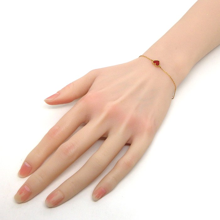 ヴァンクリーフ&アーペル Van Cleef & Arpels ブレスレット スウィートアルハンブラ ハート VCARN59L00 カーネリアン K18PG 【中古】