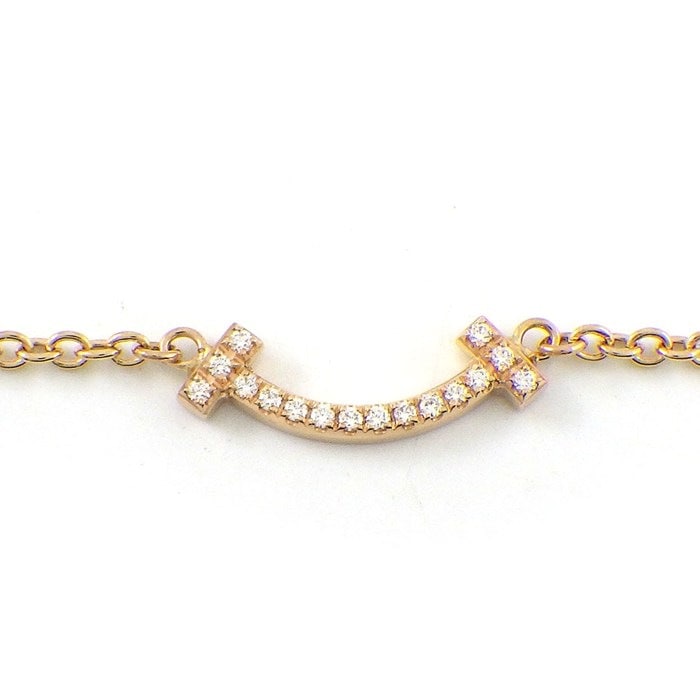 ティファニー Tiffany & Co. ブレスレット Tスマイル ミニ 62994657 ダイヤモンド 計0.04ct K18PG 【中古】