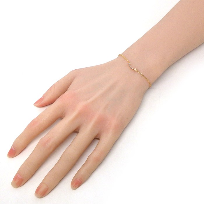 ティファニー Tiffany & Co. ブレスレット Tスマイル ミニ 62994657 ダイヤモンド 計0.04ct K18PG 【中古】
