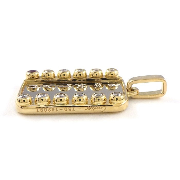 カルティエ Cartier ペンダントトップ ホロスコープ レクタングル ゾディアック 1ポイント ルビー 11ポイント ダイヤモンド 計0.295ct K18YG K18WG 【中古】