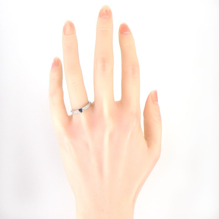 【アレキサンドライト ダイヤモンド】 リング 1ポイント アレキサンドライト 0.23ct ハーフサークル ダイヤモンド 0.14ct K18WG 12号 【中古】