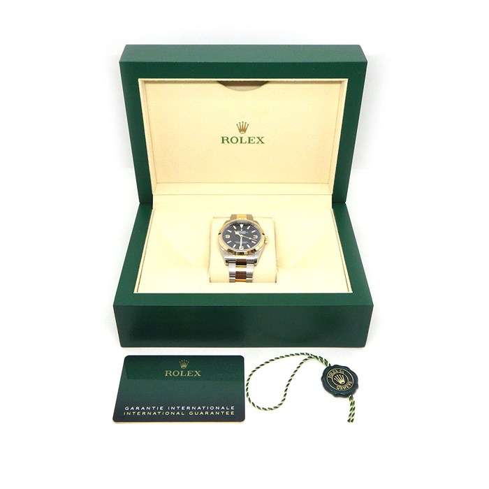 ロレックス Rolex 腕時計 エクスプローラー 36 124273 ブラック文字盤 黒 夜光インデックス オイスターブレス ロレゾール K18YG オイスタースチール SS 自動巻き 【中古】