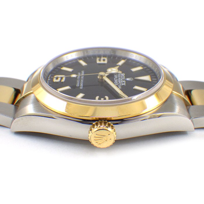 ロレックス Rolex 腕時計 エクスプローラー 36 124273 ブラック文字盤 黒 夜光インデックス オイスターブレス ロレゾール K18YG オイスタースチール SS 自動巻き 【中古】