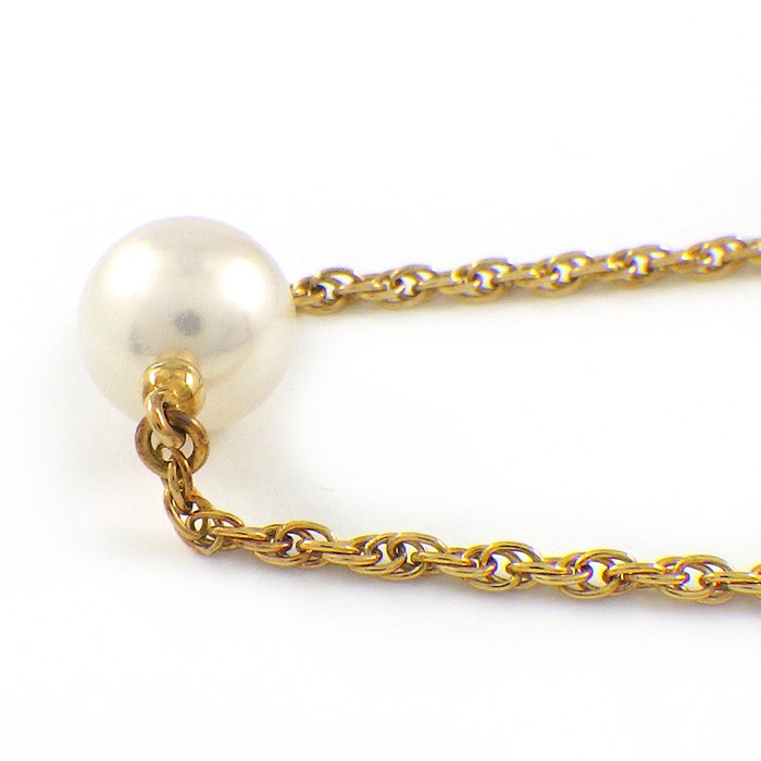 ミキモト MIKIMOTO ネックレス 1ポイント パール 7.3mm珠 K18YG 【中古  