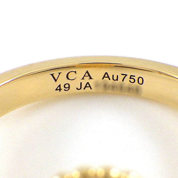 ヴァンクリーフ＆アーペル Van Cleef & Arpels リング ヴィンテージアルハンブラ VCARO3QM49 マラカイト 1ポイント ダイヤモンド 0.05ct K18YG 9号 / #49 【中古】