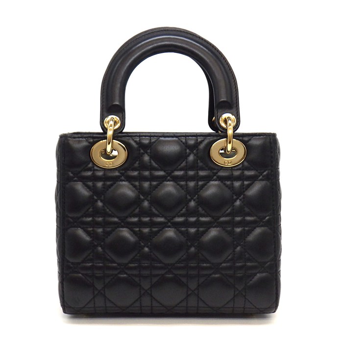 ディオール Dior ハンドバッグ レディディオール My ABCDior スモール M0538ONGE ブラック カナージュラムスキン ゴールド金具 【中古】