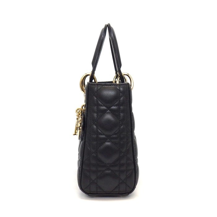ディオール Dior ハンドバッグ レディディオール My ABCDior スモール M0538ONGE ブラック カナージュラムスキン ゴールド金具 【中古】