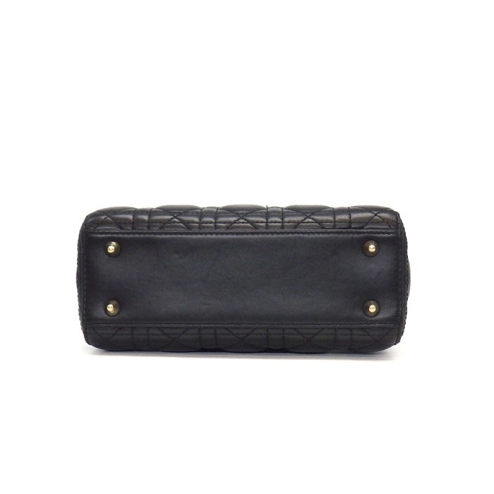 ディオール Dior ハンドバッグ レディディオール My ABCDior スモール M0538ONGE ブラック カナージュラムスキン ゴールド金具 【中古】