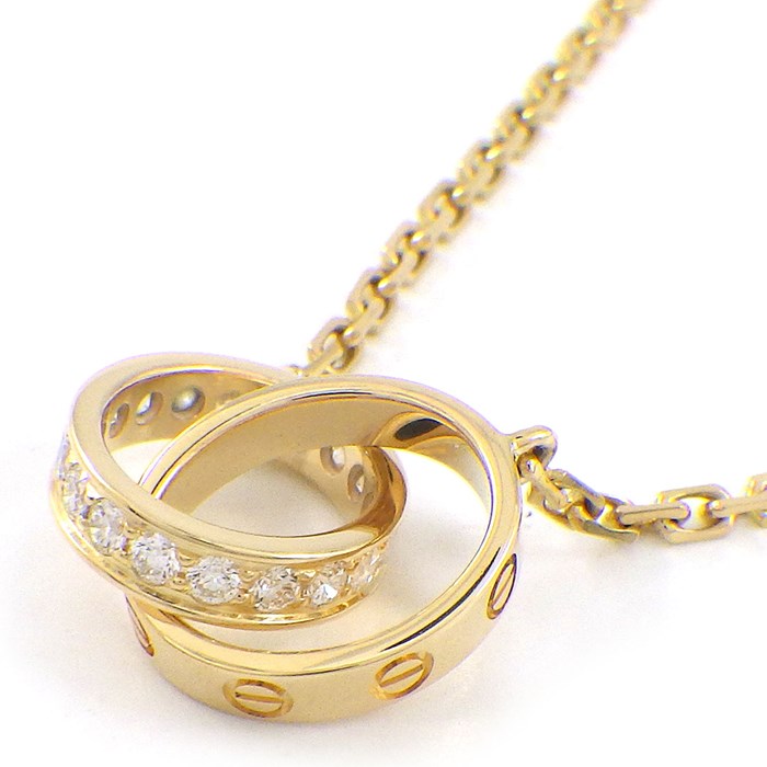 カルティエ Cartier ネックレス ラブ B7013800 ベビーラブ セミパヴェ 18ポイント ダイヤモンド 計0.22ct K18YG 【中古】