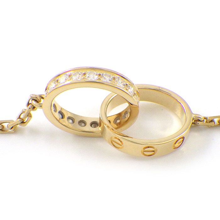 カルティエ Cartier ネックレス ラブ B7013800 ベビーラブ セミパヴェ 18ポイント ダイヤモンド 計0.22ct K18YG 【中古】