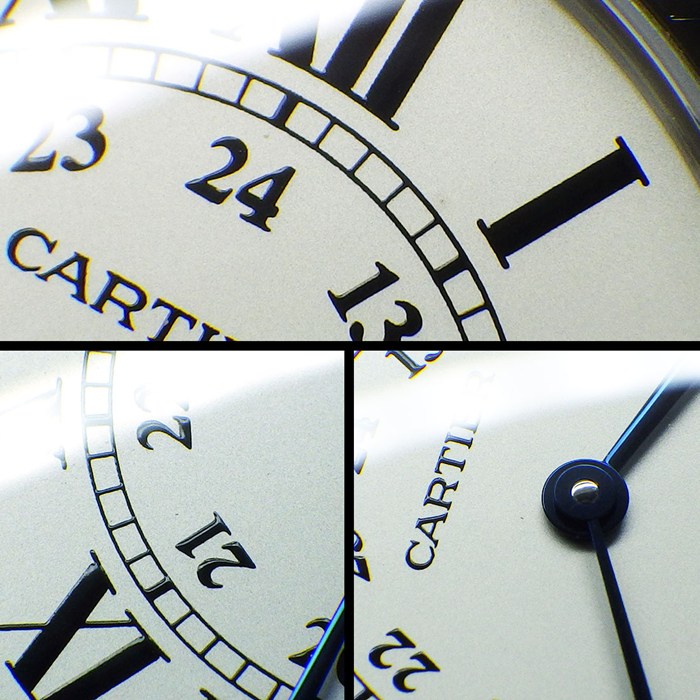 カルティエ Cartier 腕時計 ロンドソロ WSRN0019 シルバー文字盤 ローマンインデックス レッド レザーベルト SS クオーツアナログ 【中古】