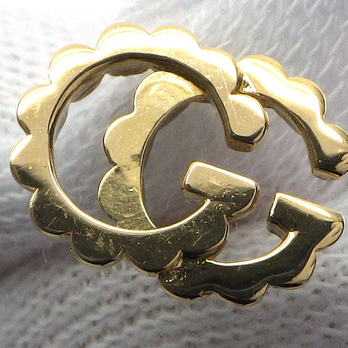 グッチ GUCCI ピアス ダブルG スタッズ GGランニング ロゴ K18YG 【中古】
