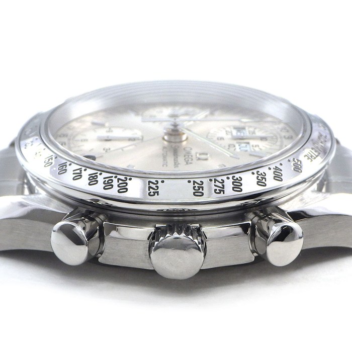 オメガ OMEGA 腕時計 スピードマスター デイデイト 3523.30.00 クロノグラフ タキメーター スモールセコンド 夜光インデックス 夜光針 サンレイ シルバー文字盤 SS 自動巻き 【OH済み】 【中古】