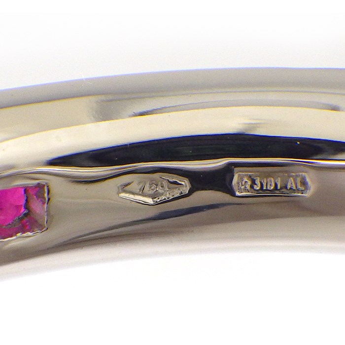 ダミアーニ DAMIANI リング 3ポイント ルビー 2ポイント ダイヤモンド K18WG 21号 【中古】