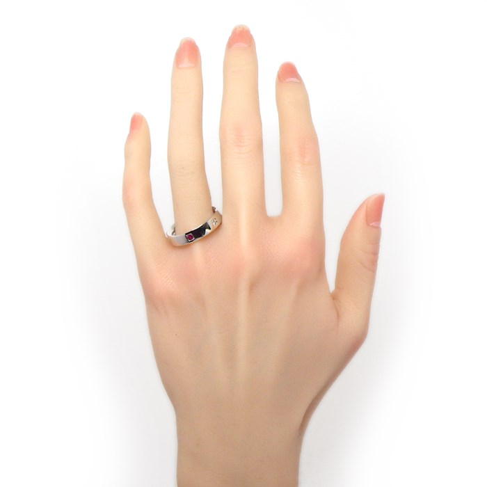 ダミアーニ DAMIANI リング 3ポイント ルビー 2ポイント ダイヤモンド K18WG 21号 【中古】