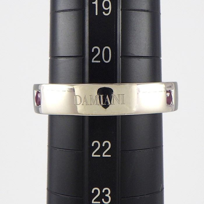 ダミアーニ DAMIANI リング 3ポイント ルビー 2ポイント ダイヤモンド K18WG 21号 【中古】