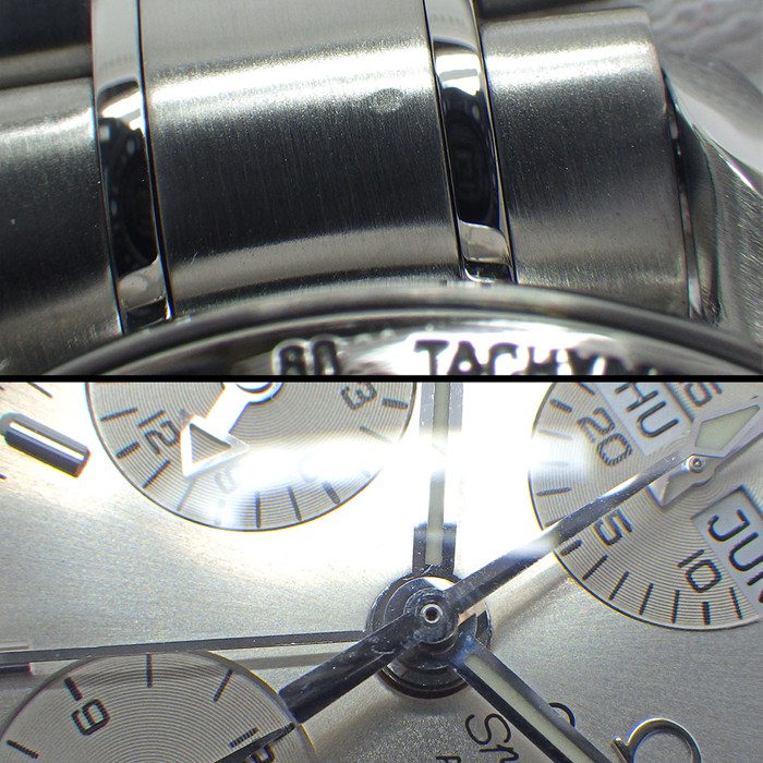オメガ OMEGA 腕時計 スピードマスター デイデイト 3523.30.00 クロノグラフ タキメーター スモールセコンド 夜光インデックス 夜光針 サンレイ シルバー文字盤 SS 自動巻き 【OH済み】 【中古】