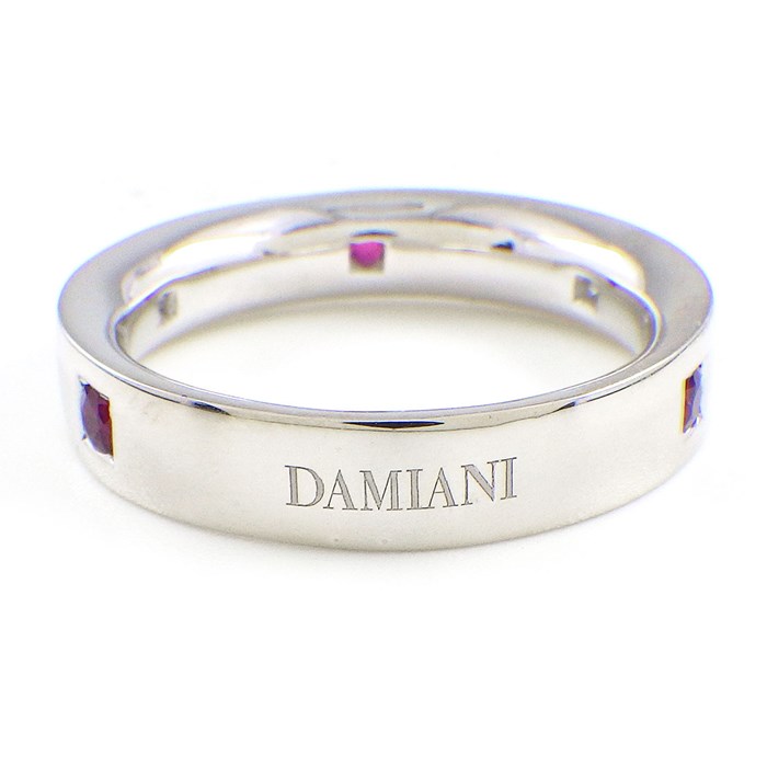ダミアーニ DAMIANI リング 3ポイント ルビー 2ポイント ダイヤモンド K18WG 21号 【中古】