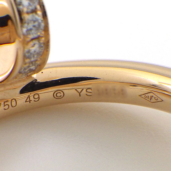 カルティエ Cartier リング ジュストアンクル クラシック B4094849 釘モチーフ 22ポイント ダイヤモンド 計0.13ct K18PG 9号 / #49 【中古】