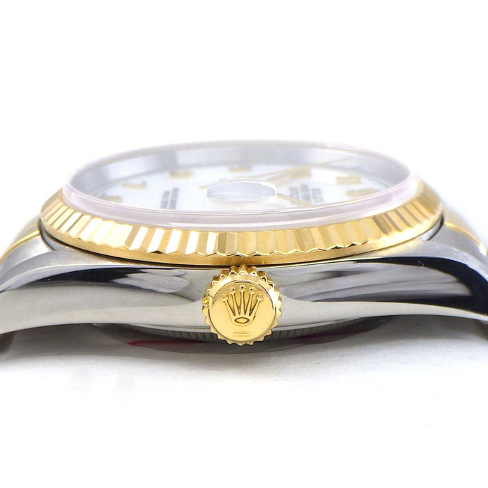 ロレックス Rolex 腕時計 デイトジャスト 16233 U番 1997年製 アラビックインデックス ホワイト文字盤 K18YG SS 自動巻き 【中古】
