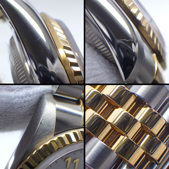 ロレックス Rolex 腕時計 デイトジャスト 16233 U番 1997年製 アラビックインデックス ホワイト文字盤 K18YG SS 自動巻き 【中古】