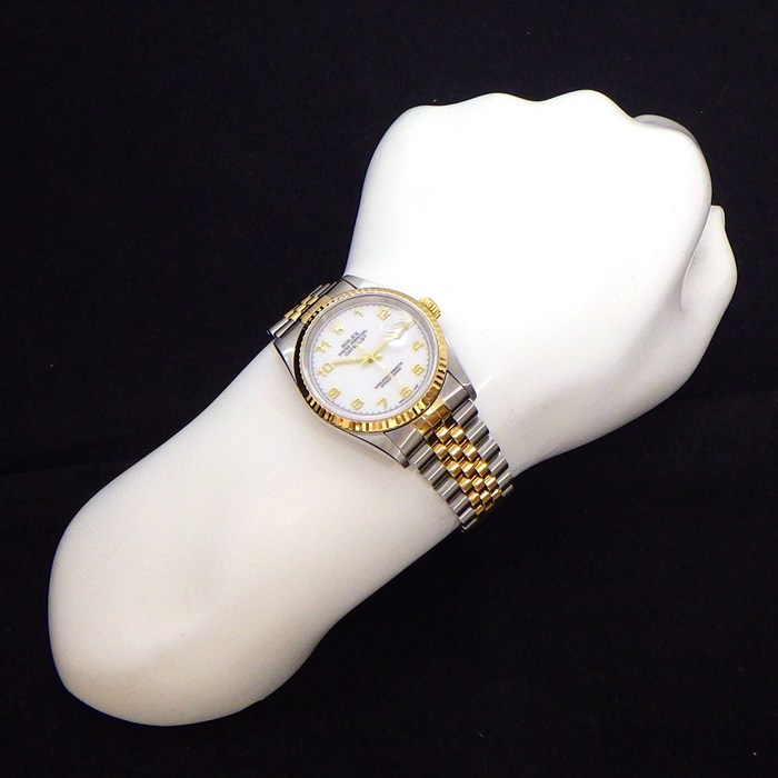 ロレックス Rolex 腕時計 デイトジャスト 16233 U番 1997年製 アラビックインデックス ホワイト文字盤 K18YG SS 自動巻き 【中古】