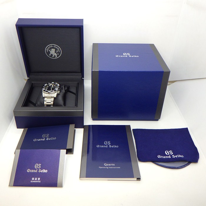 グランドセイコー Grand Seiko 腕時計 スポーツコレクション SBGX335/9F61-0AL0 ブラック文字盤 夜光針/インデックス 回転ベゼル SS クオーツアナログ 【箱・保付き】 【中古】
